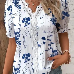 White Sexy Lace Blouse Women Shirts V Neck summer Spring Top Vintage Streetwear Shirts Long Sleeve Tops Blouses 2025